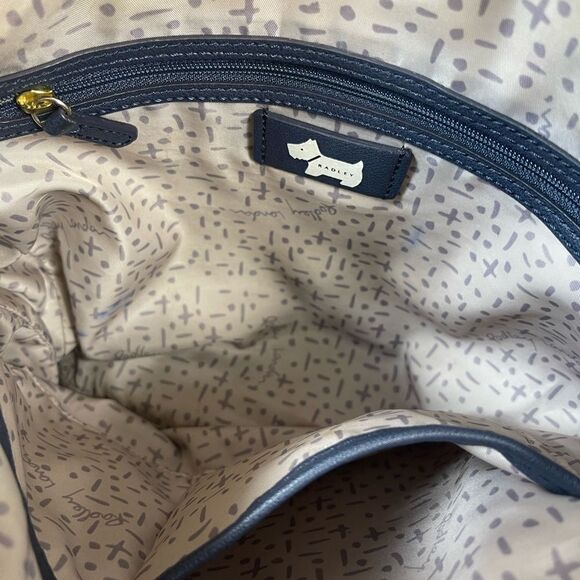 Radley London Navy Blue Nylon Spring Park  medium Backpack gold tone h… - Picture 8 of 12